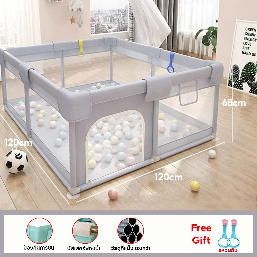 EvianAngel คอกกั้นเด็ก คอกเด็ก สูง 68 cm คอกเด็กคอกกั้นเด็ก ระบายอากาศ มีประตู กั้นเด็ก แข็งแรง คอกกั้นเด็กตาข่าย